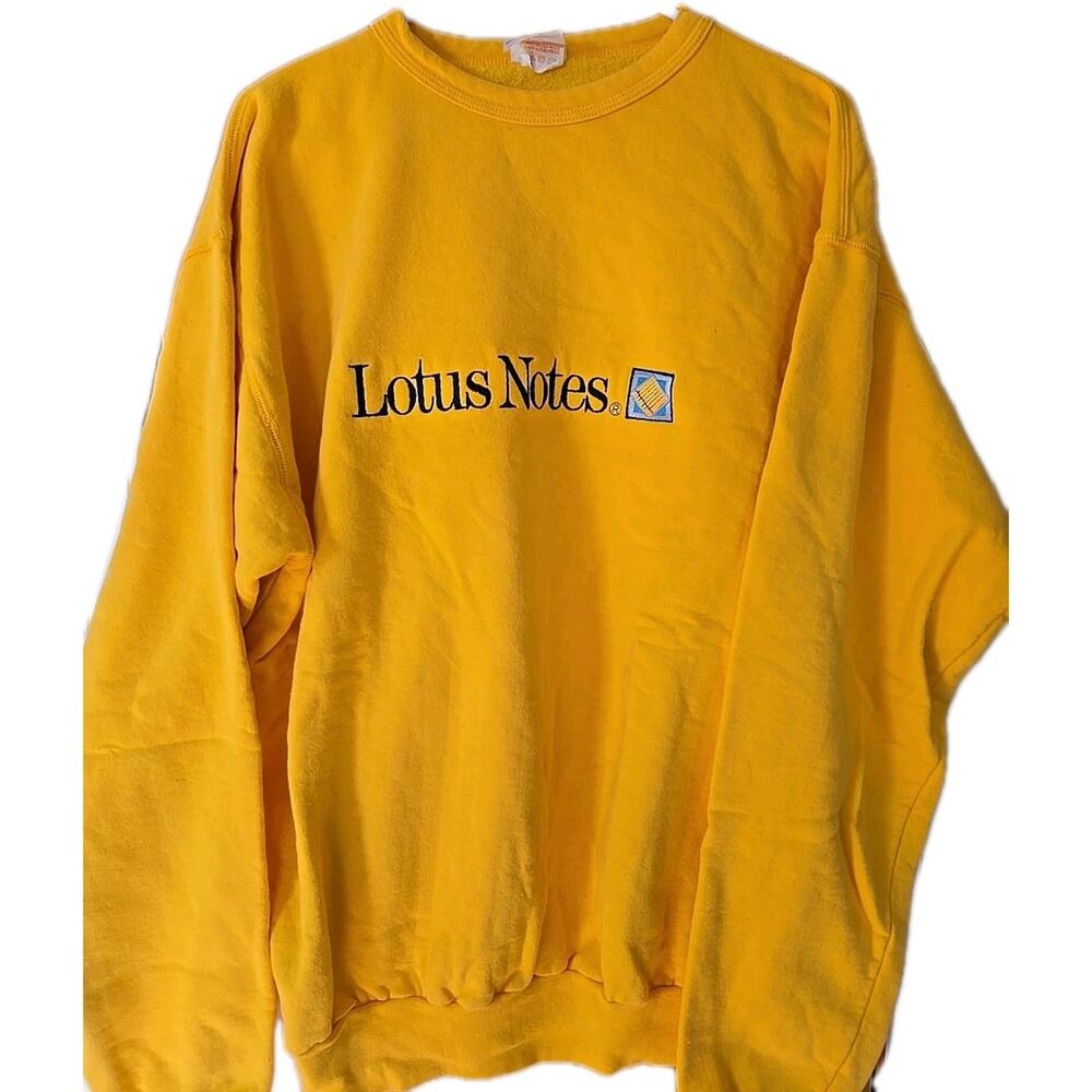 Lotus Notes IBM Software Sweatshirt Vintage 1990s Large Embroidered Rare EUC